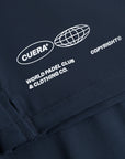 Cuera Mens Active Globe Shorts in Navy, logo print detail