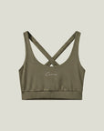 Cuera Oncourt Soft Bra Top in Army, flat lay front view