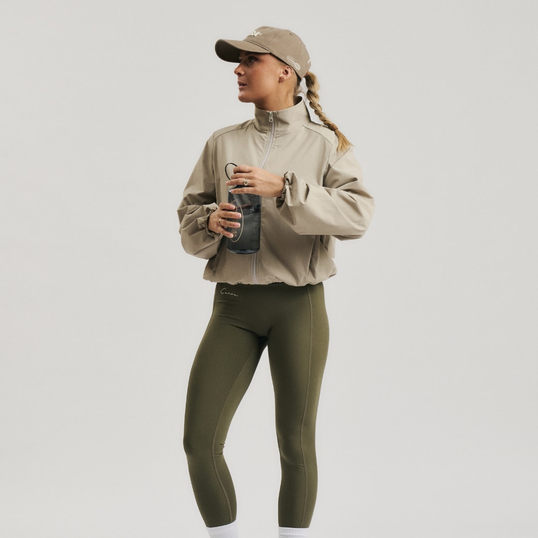 Cuera Active Cuera Short Jacket in Taupe, flat lay back view