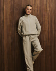 Cuera Active Cuera Short Jacket in Taupe, neck label and care tag detail