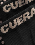 Cuera Oncourt Grip Sock in Black, logo print detail