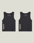 Cuera Oncourt Black Slim Tank Top 2-pack, flat lay front view